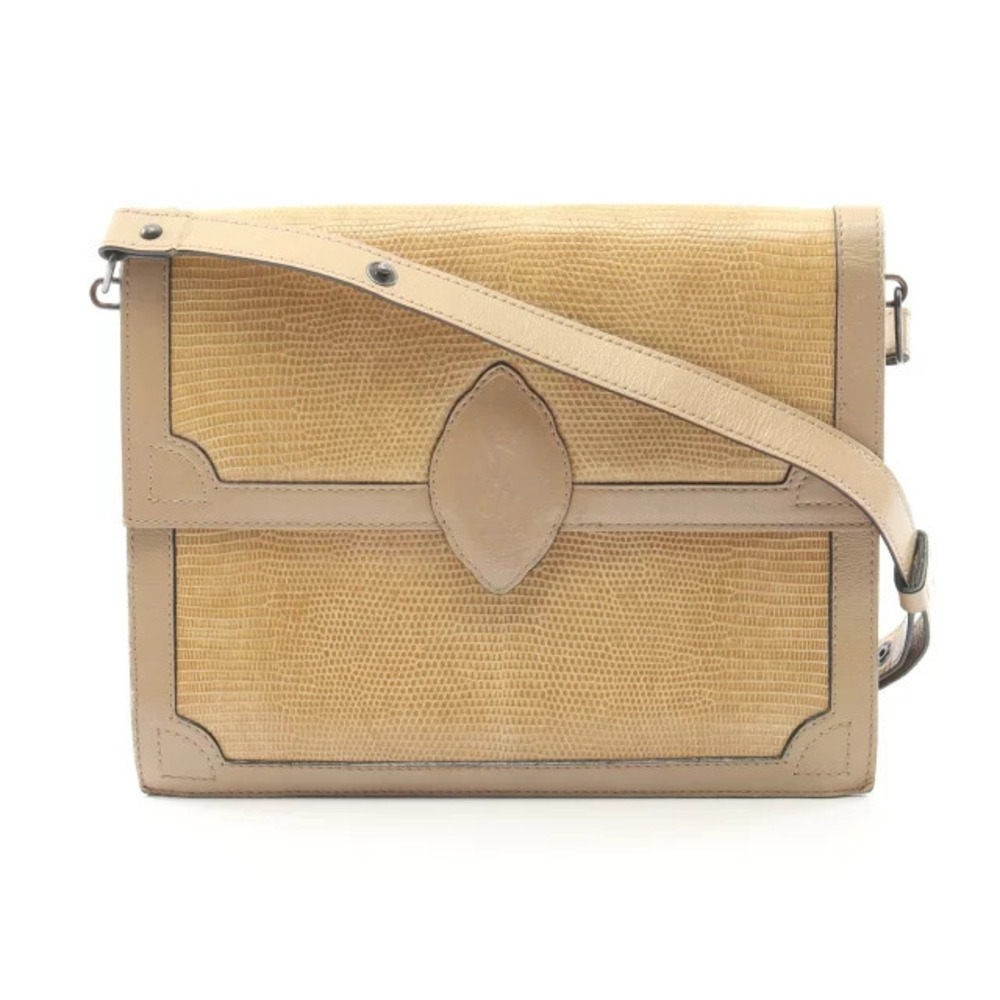 Saint Laurent Yves Cassandra Shoulder Bag Exotic Leather Beige Cream